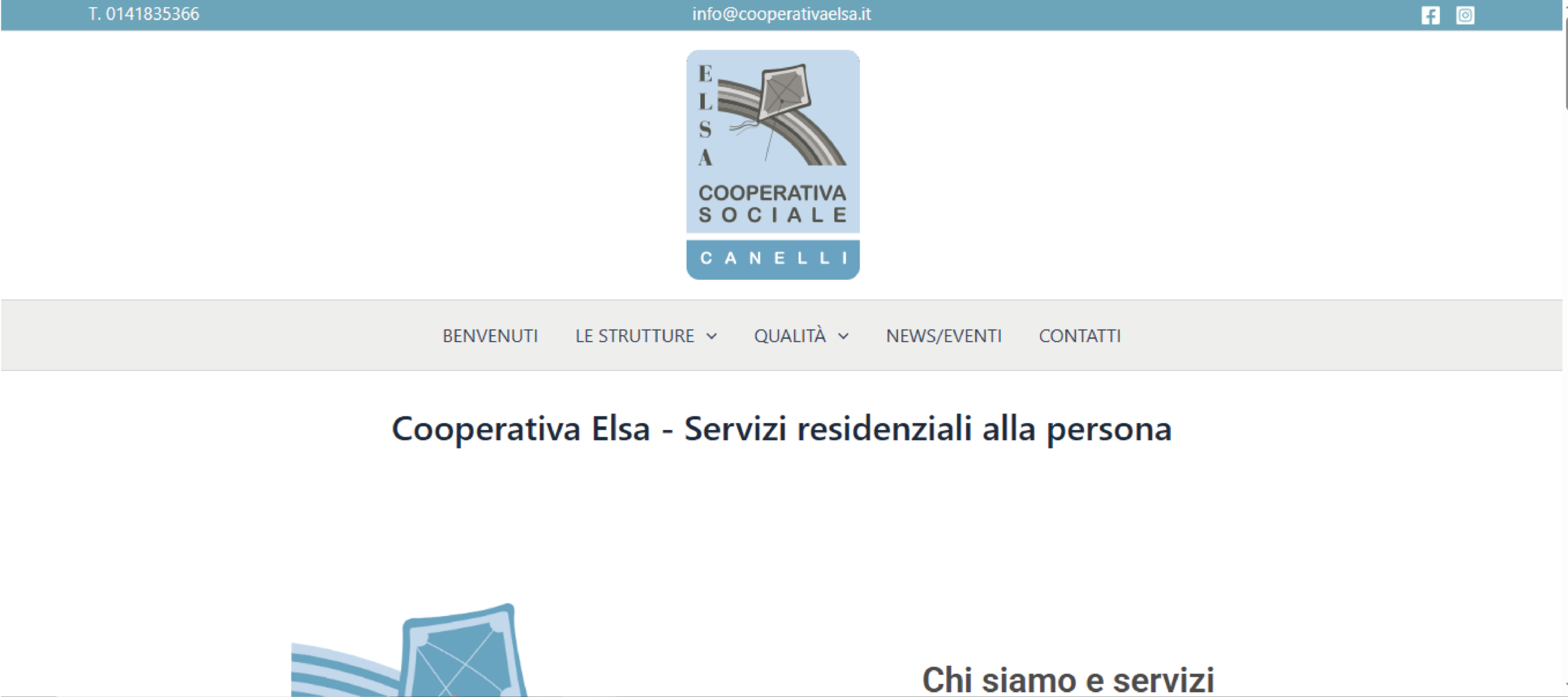 Sito vetrina Cooperativa Sociale Elsa